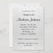 Bridal Shower Bride a in White Glitter Invitation (Back)