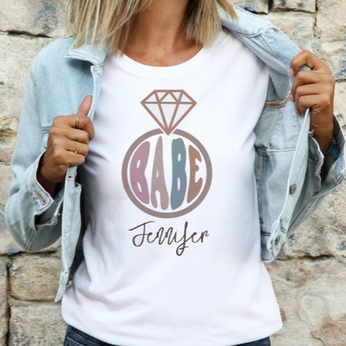 Bridal Shower Bride Babe Personalized Name T_Shirt
