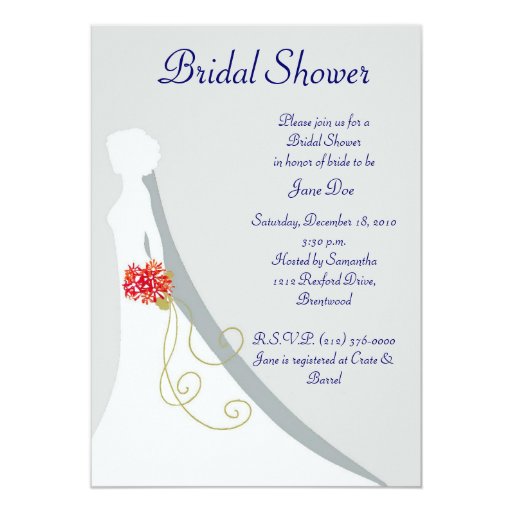 Bridal Shower- Bride Silhouette Card | Zazzle