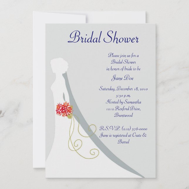 Bridal Shower- Bride Silhouette Invitation (Front)