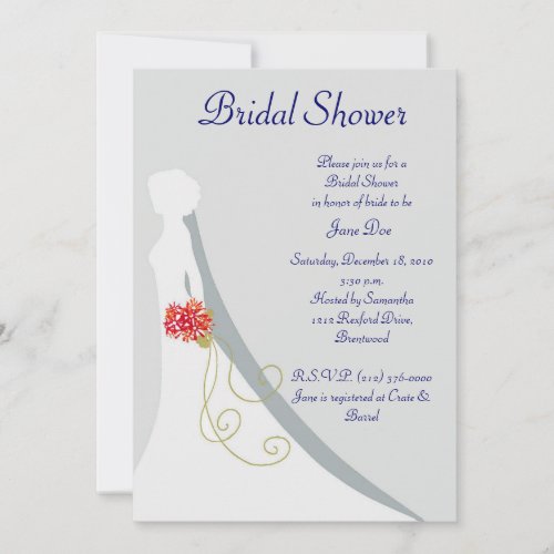 Bridal Shower- Bride Silhouette Custom Invites