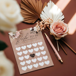 Bridal Shower Bride-To-Be Bingo Chic Boho Florals