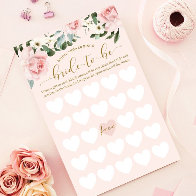 Bridal Shower Bride-To-Be Bingo Watercolor Florals (Creator Uploaded)