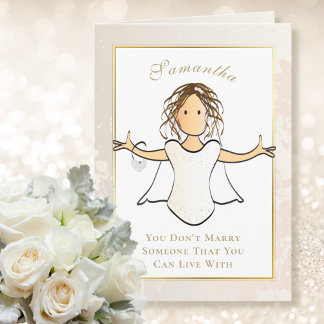 Bridal Shower Bride to Be Cartoon Sweet Wedding Card