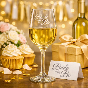 Bridal Shower Bride to Be Engraved Wine Glass