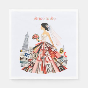 Bridal Shower Bride to Be Wedding dress Napkins
