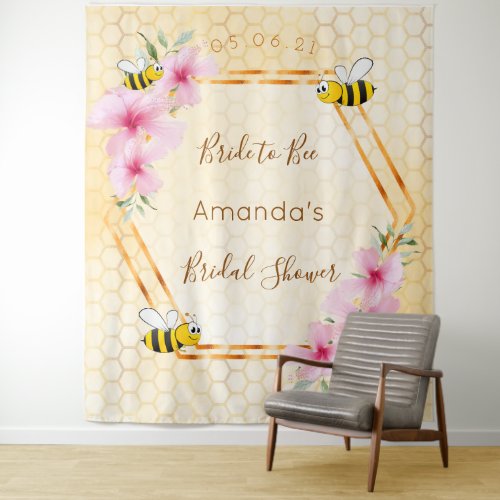 Bridal Shower bride to bee bumble bees honeycomb Tapestry