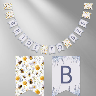 Bridal Shower Bride to Bee Honey Bees Floral Bunting Flags