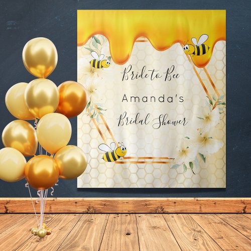 Bridal Shower bride to bee honeycomb bumble bees Tapestry