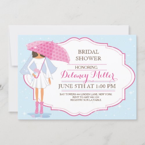 Bridal Shower Bride Umbrella Invitations