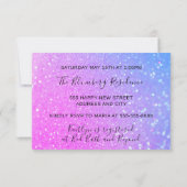 Bridal Shower Bright Pink Dress Glitter Ombre Invitation (Back)