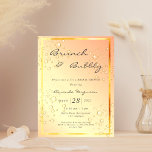 Bridal shower bruch bubbly bubbles gold invitation postcard<br><div class="desc">A trendy, glamorous bridal shower invitation card. A golden gradient colored background, with dark gray letters. The text: Brunch & Bubbly and the name of the bride is written with a modern handlettered style script. Templates for your party information. Decorated with golden bubbles and a slim faux gold frame. Tip:...</div>