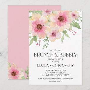 Bridal Shower Brunch and Bubbly Floral Invitation
