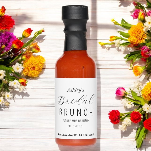 Bridal Shower Brunch Black White Hot Sauces (Creator Uploaded)
