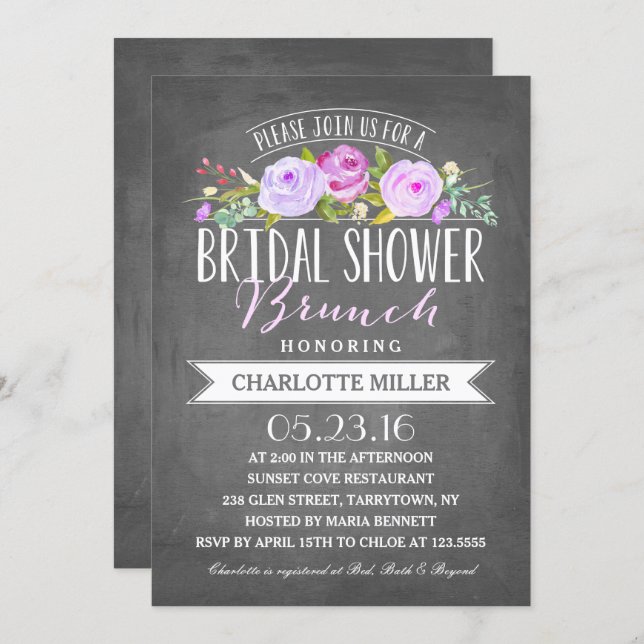 Bridal Shower Brunch | Bridal Shower Invitation (Front/Back)