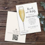 Bridal Shower Brunch Bubbly QR Code Gift Registry Invitation
