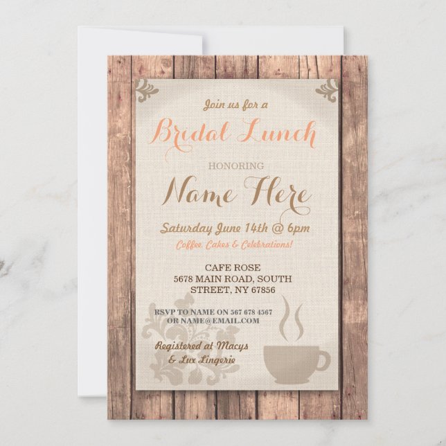 Bridal Shower Brunch Friends Coffee Lunch Invite (Front)