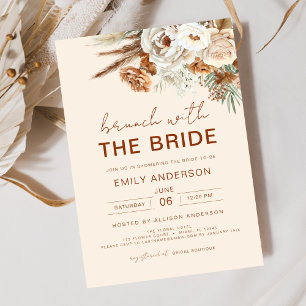 Bridal Shower Brunch Pampas Grass Terracotta Invitation