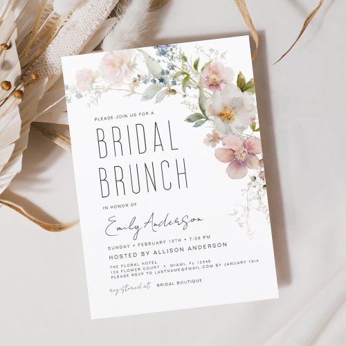 Bridal Shower Brunch Wildflower Boho Elegant Invitation