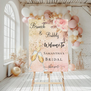 Bridal Shower bubbly brunch rose flowers welcome Foam Board