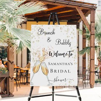 Bridal Shower Bubbly Brunch Welcome Foam Board by Thunes at Zazzle