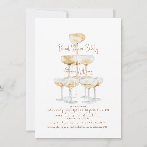 Bridal Shower Bubbly Champagne  Invitation