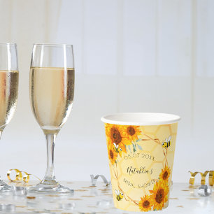 Bridal Shower bumble bees sunflowers backyard  Paper Cups