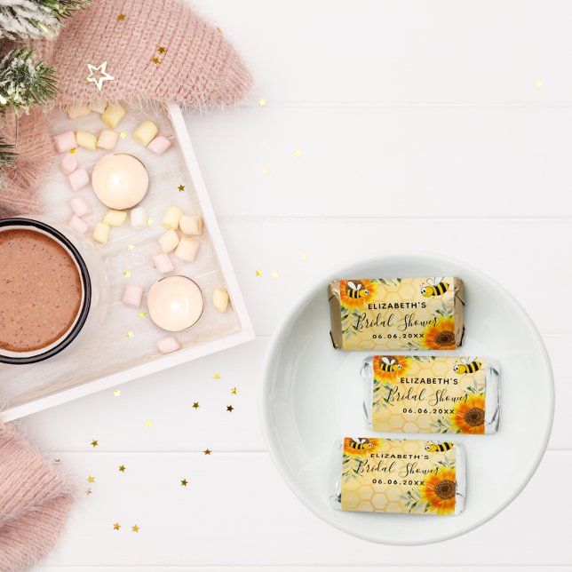 Bridal Shower bumble bees sunflowers name Hershey's Miniatures (Creator Uploaded)