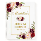 Bridal Shower Burgundy Floral Gold Gift List