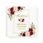 Bridal Shower Burgundy Floral Gold Gift List