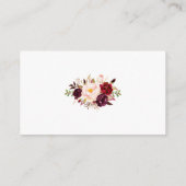 Bridal Shower Burgundy Floral Registry Insert Card (Back)