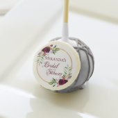 Bridal Shower burgundy watercolored florals white Cake Pops (Front Insitu)