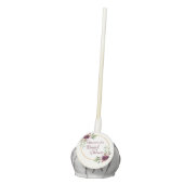 Bridal Shower burgundy watercolored florals white Cake Pops (Front)