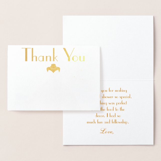 Bridal Shower Butterflies Thank You for Hosting Foil Card (Display)