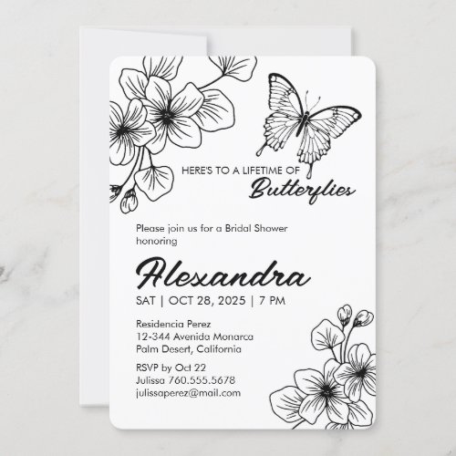 Bridal Shower Butterfly Garden Invitation