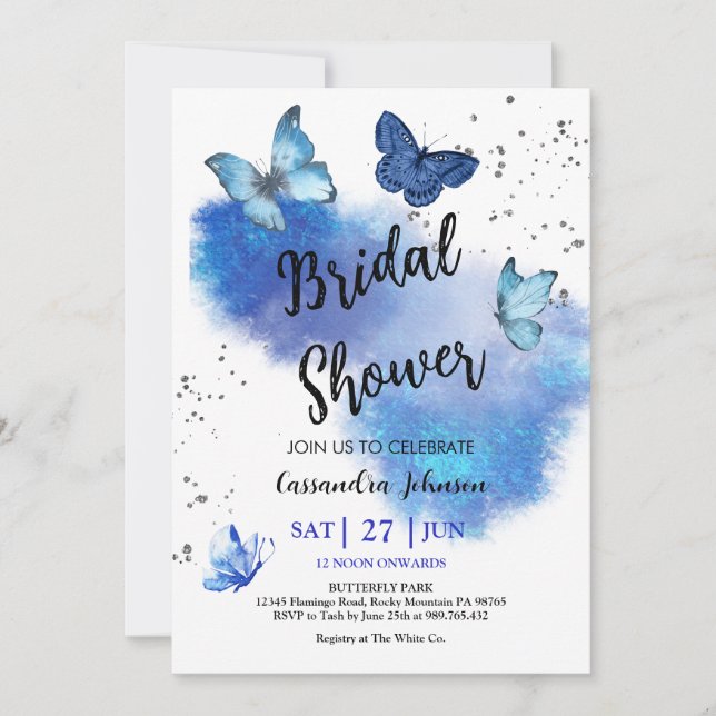 Bridal Shower Butterfly Invite (Front)