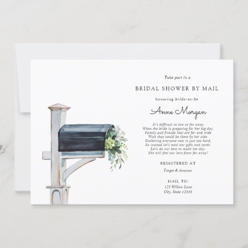 Bridal Shower by Mail Eucalyptus in Mailbox Invitation