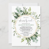 Bridal shower by mail greenery gold eucalyptus invitation (Front)