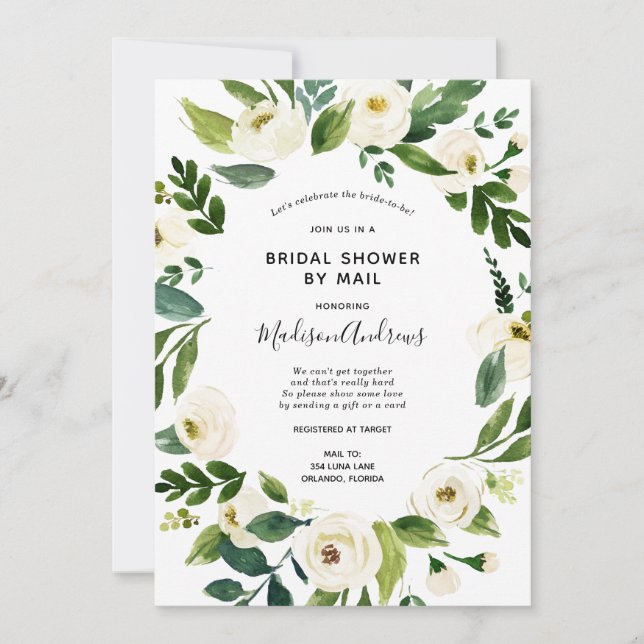 Bridal Shower by Mail Greenery invitation (Front)
