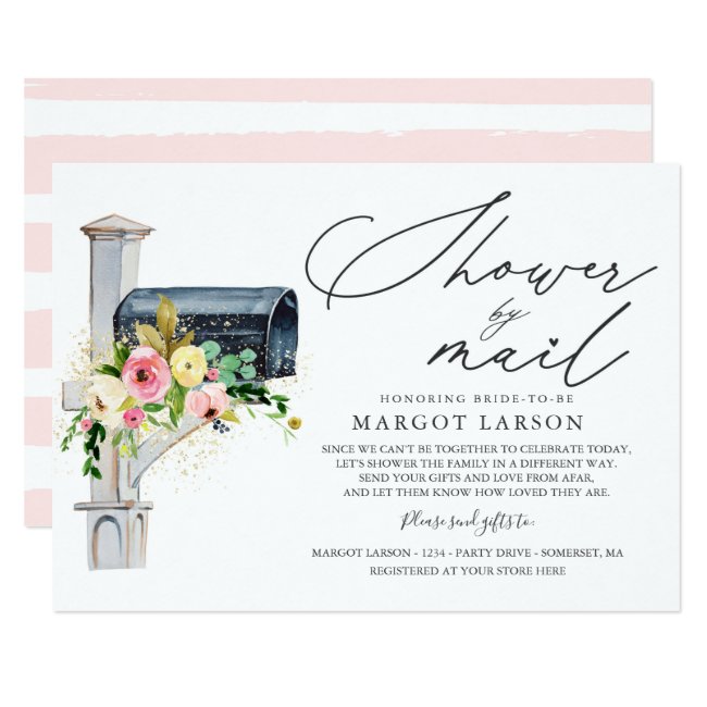 Bridal Shower By Mail Invitation Blush Pink Gold