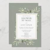 Bridal Shower By Mail Long Distance Sage Green Invitation (Front/Back)