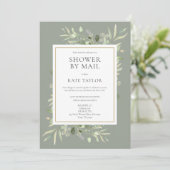 Bridal Shower By Mail Long Distance Sage Green Invitation (Standing Front)