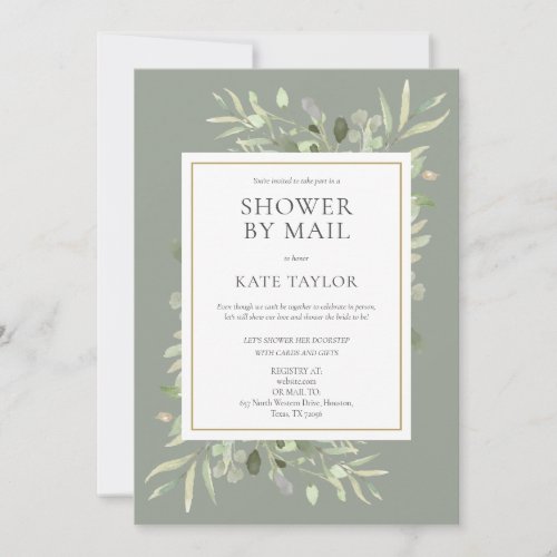 Bridal Shower By Mail Long Distance Sage Green Invitation