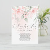 Bridal Shower by Mail  Vintage Blush Pink Roses Invitation (Standing Front)