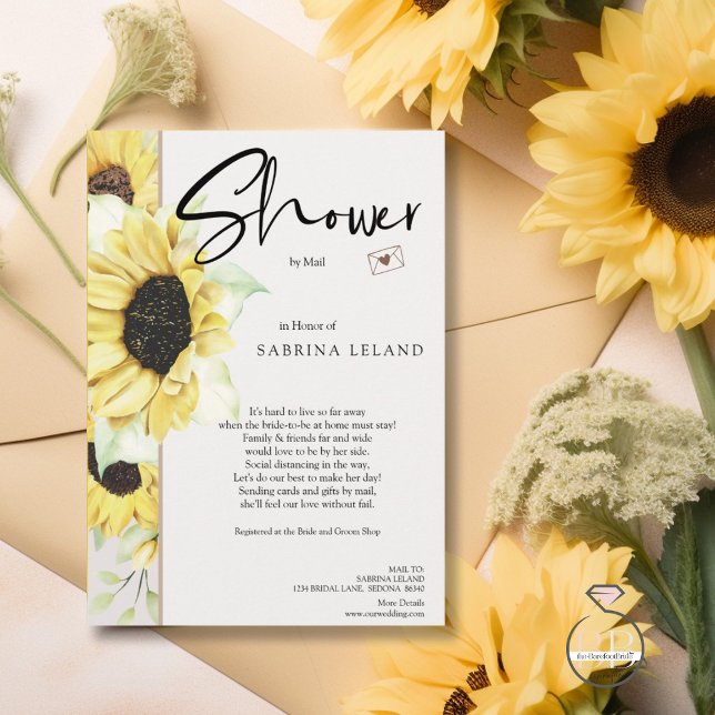 Bridal Shower by Mail Vintage Sunflowers Invitation (Creator Uploaded)