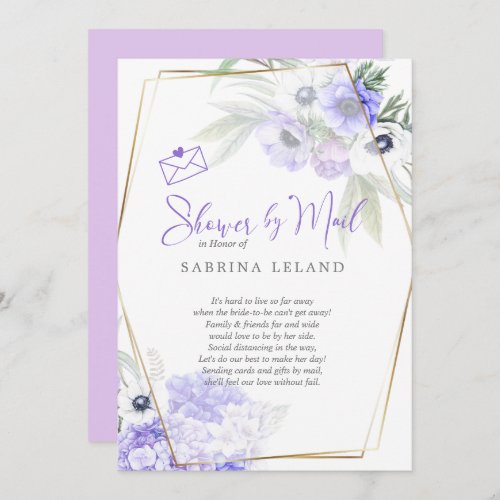 Bridal Shower by Mail  Violet Anemone Floral Invitation