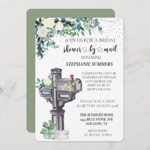 Bridal Shower By Mail Watercolor Eucalyptus Invitation