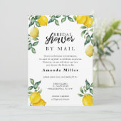Bridal Shower by mail with watercolor lemons Save The Date (Standing Front)