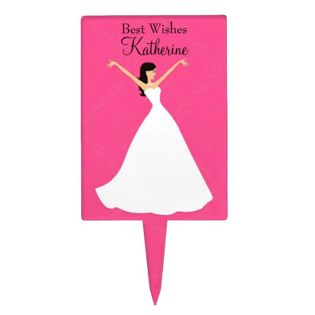 Bridal Shower Cake Topper Brunette (Front)