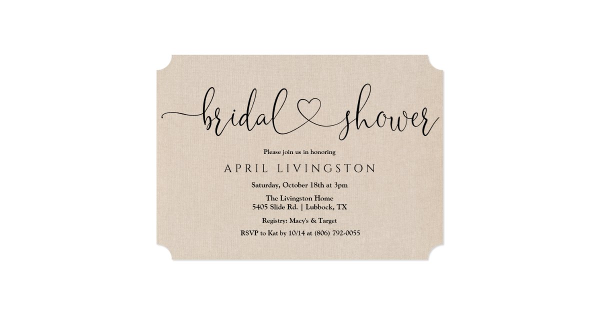 Bridal Shower Calligraphy Invitation | Zazzle.com